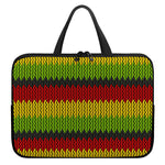 Knitted Style Reggae Pattern Print Laptop Sleeve With Handle