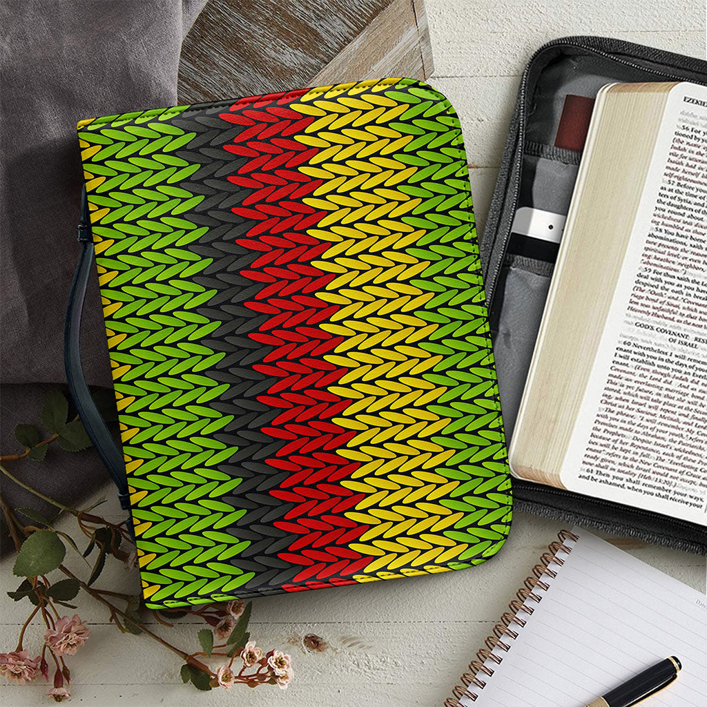 Knitted Style Reggae Pattern Print Leather Bible Cover