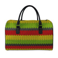 Knitted Style Reggae Pattern Print Leather Duffel Bag