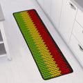 Knitted Style Reggae Pattern Print Long Kitchen Mat