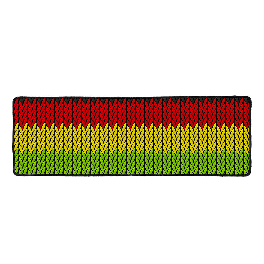 Knitted Style Reggae Pattern Print Long Kitchen Mat
