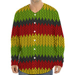 Knitted Style Reggae Pattern Print Long Sleeve Baseball Jersey