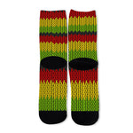 Knitted Style Reggae Pattern Print Long Socks