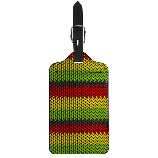 Knitted Style Reggae Pattern Print Luggage Tag