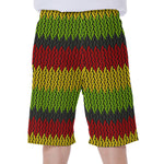 Knitted Style Reggae Pattern Print Men's Beach Shorts