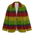 Knitted Style Reggae Pattern Print Men's Blazer