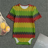 Knitted Style Reggae Pattern Print Men's Bodysuit