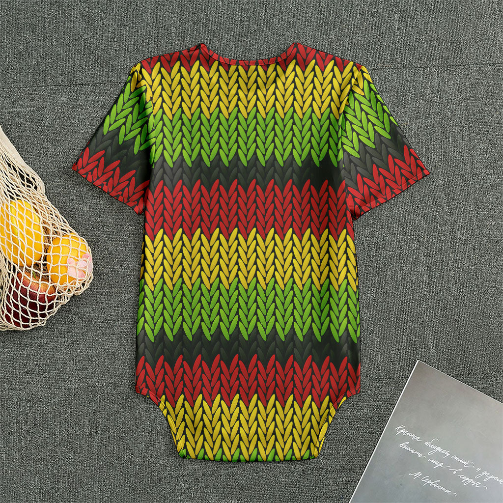 Knitted Style Reggae Pattern Print Men's Bodysuit