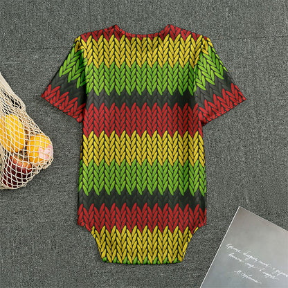 Knitted Style Reggae Pattern Print Men's Bodysuit