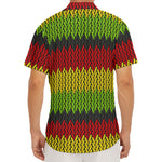Knitted Style Reggae Pattern Print Men's Deep V-Neck Shirt