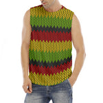 Knitted Style Reggae Pattern Print Men's Fitness Tank Top