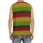 Knitted Style Reggae Pattern Print Men's Fitness Tank Top