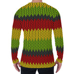 Knitted Style Reggae Pattern Print Men's Long Sleeve T-Shirt