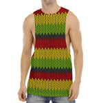 Knitted Style Reggae Pattern Print Men's Muscle Tank Top