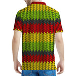 Knitted Style Reggae Pattern Print Men's Polo Shirt