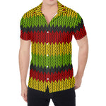 Knitted Style Reggae Pattern Print Men's Shirt