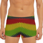 Knitted Style Reggae Pattern Print Men's Short Boxer Briefs