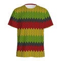Knitted Style Reggae Pattern Print Men's Athletic T-Shirt