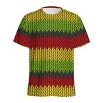 Knitted Style Reggae Pattern Print Men's Sports T-Shirt