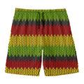 Knitted Style Reggae Pattern Print Men's Swim Trunks