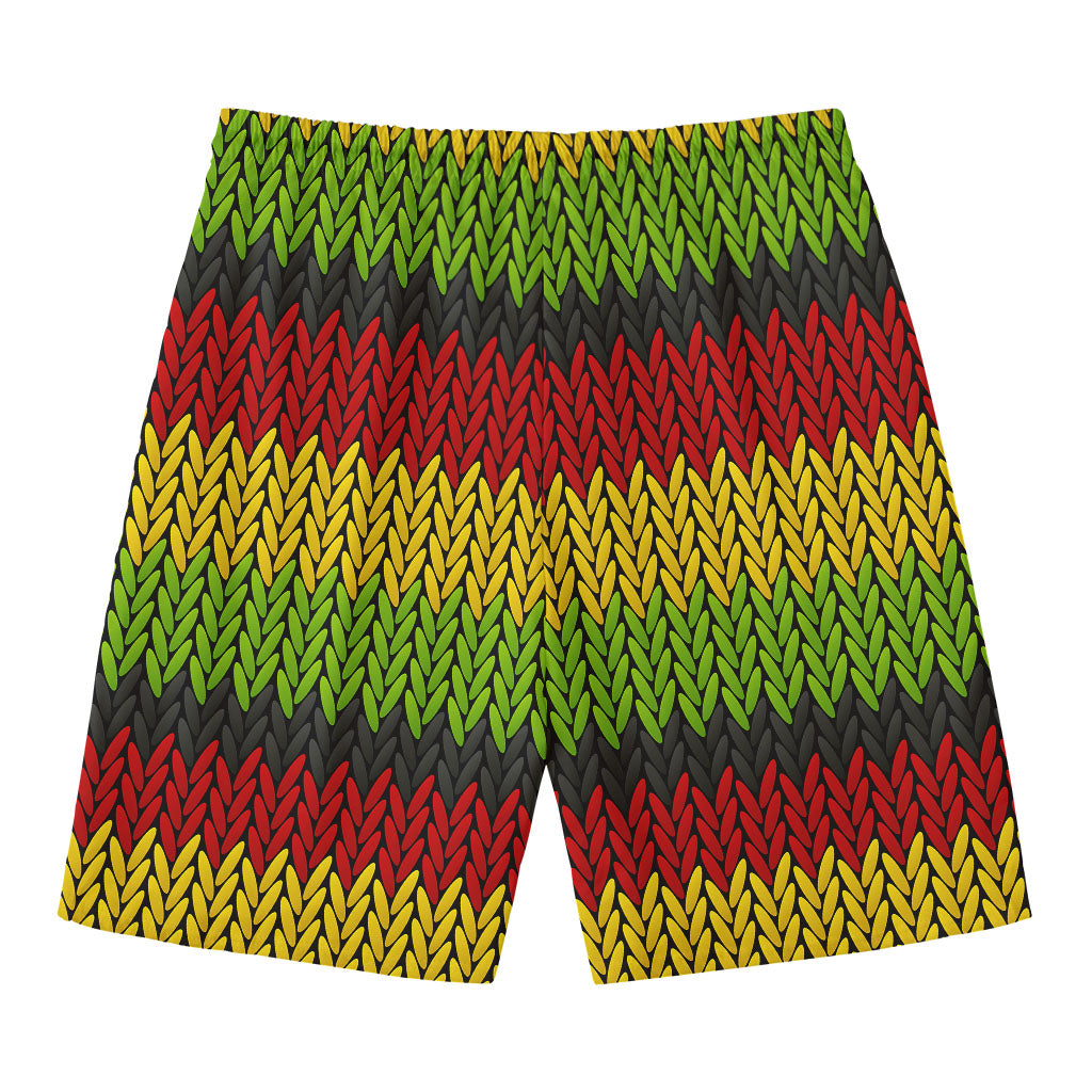 Knitted Style Reggae Pattern Print Men's Swim Trunks