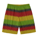 Knitted Style Reggae Pattern Print Men's Swim Trunks
