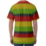 Knitted Style Reggae Pattern Print Men's Velvet T-Shirt