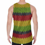 Knitted Style Reggae Pattern Print Men's Velvet Tank Top