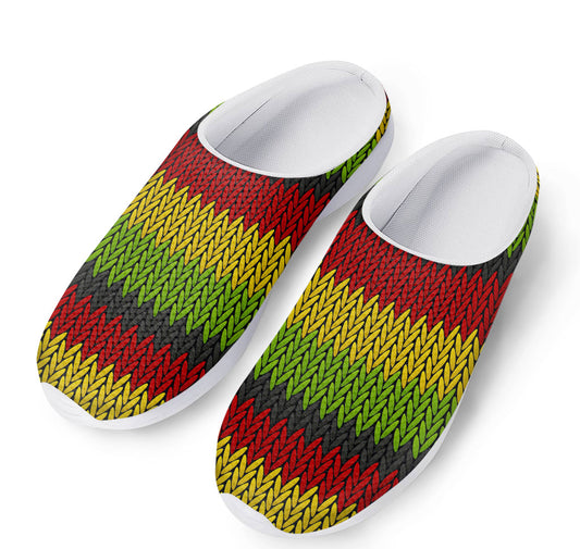 Knitted Style Reggae Pattern Print Mesh Casual Shoes