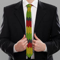 Knitted Style Reggae Pattern Print Necktie