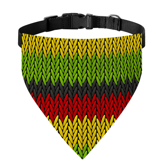 Knitted Style Reggae Pattern Print Over The Collar Dog Bandana