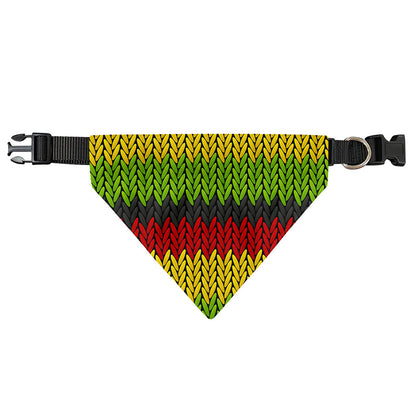 Knitted Style Reggae Pattern Print Over The Collar Dog Bandana