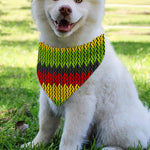 Knitted Style Reggae Pattern Print Over The Collar Dog Bandana