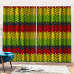 Knitted Style Reggae Pattern Print Pencil Pleat Curtains