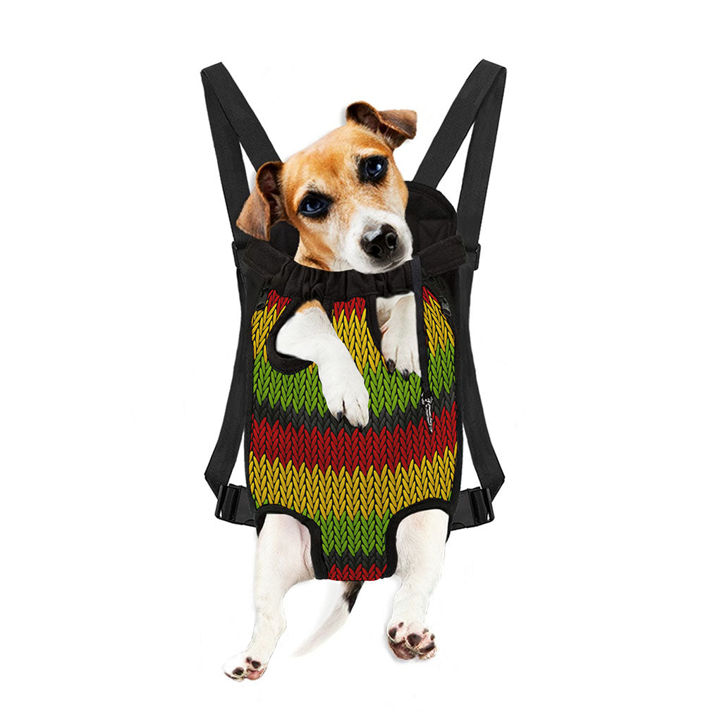 Knitted Style Reggae Pattern Print Pet Carrier Backpack