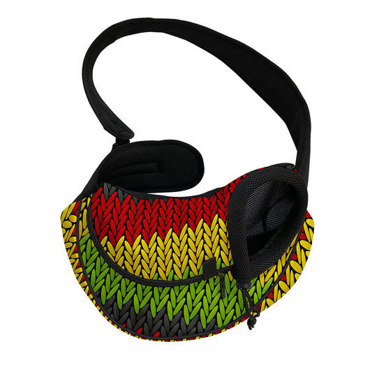 Knitted Style Reggae Pattern Print Pet Sling Carrier