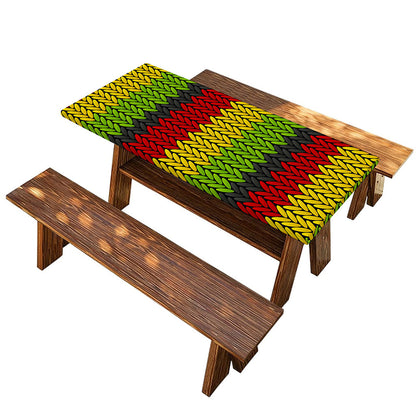 Knitted Style Reggae Pattern Print Picnic Table Cover