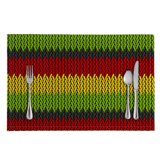 Knitted Style Reggae Pattern Print Placemat