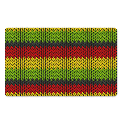 Knitted Style Reggae Pattern Print Polyester Doormat