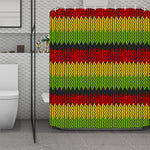 Knitted Style Reggae Pattern Print Polyester Shower Curtain