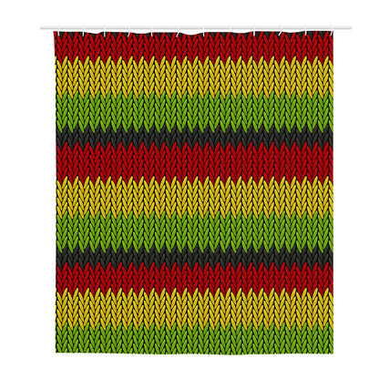 Knitted Style Reggae Pattern Print Polyester Shower Curtain