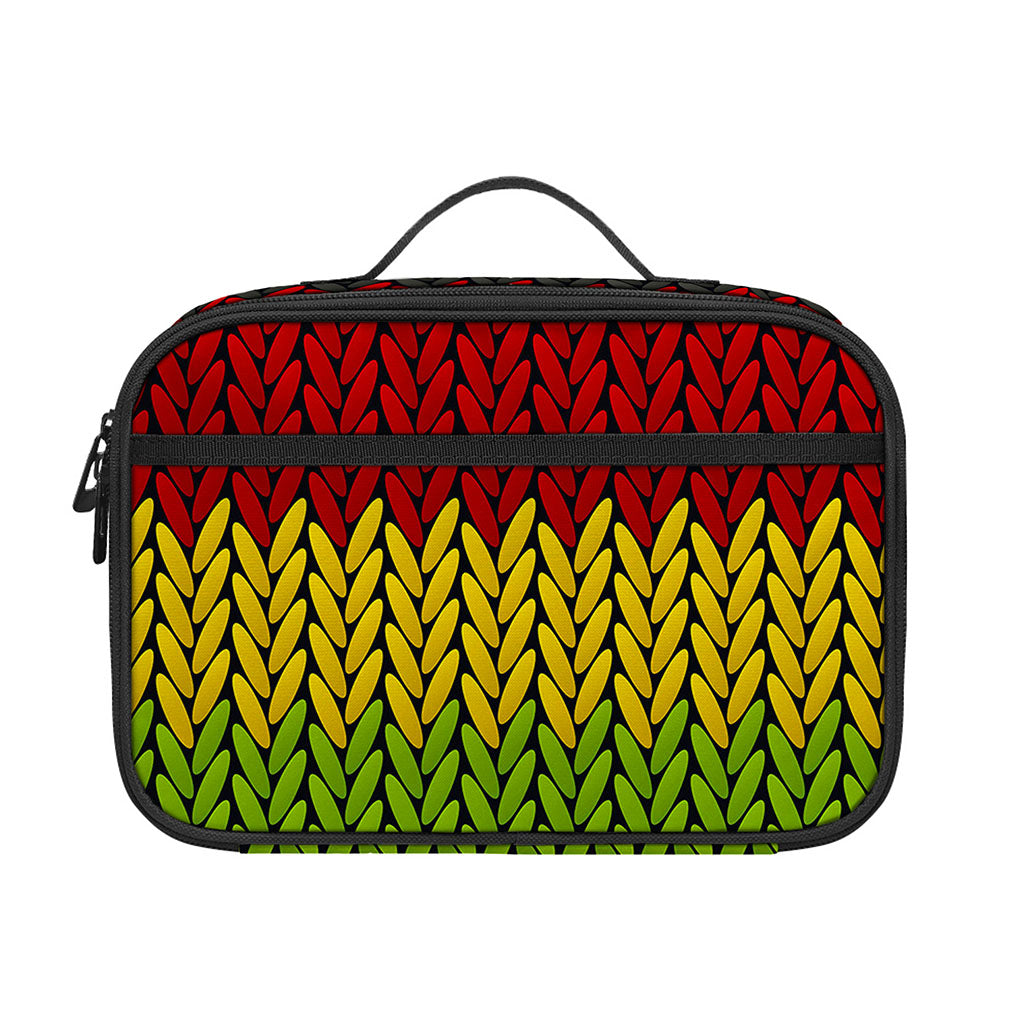 Knitted Style Reggae Pattern Print Portable Lunch Bag