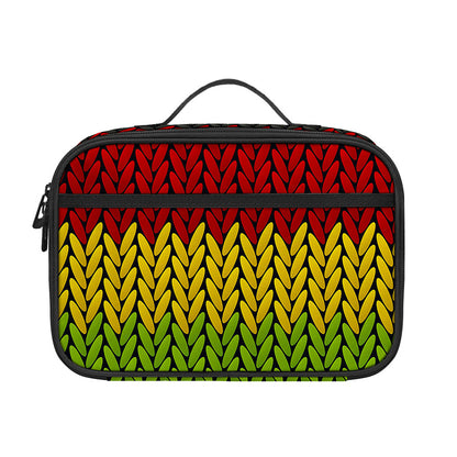 Knitted Style Reggae Pattern Print Portable Lunch Bag