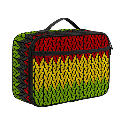 Knitted Style Reggae Pattern Print Portable Lunch Bag