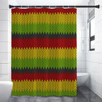 Knitted Style Reggae Pattern Print Premium Shower Curtain