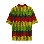 Knitted Style Reggae Pattern Print Rayon Hawaiian Shirt