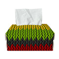 Knitted Style Reggae Pattern Print Rectangle Tissue Box Cover