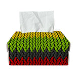 Knitted Style Reggae Pattern Print Rectangle Tissue Box Cover