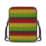 Knitted Style Reggae Pattern Print Rectangular Crossbody Bag