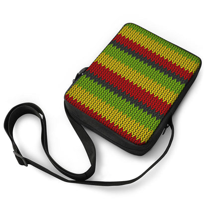 Knitted Style Reggae Pattern Print Rectangular Crossbody Bag